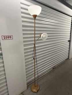 $45 OBO - Mid-Century Style Brass Floor Lamp with 2 Lights