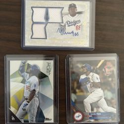 Dodgers Yasiel Puig Autograph 12/25 and (2) cards