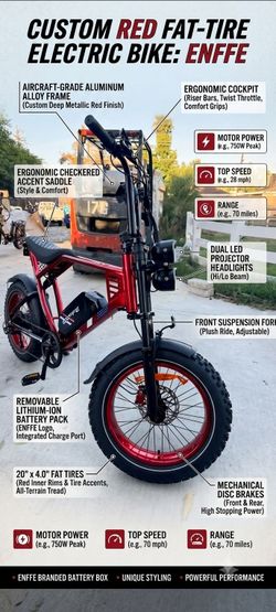 ENFFE Custom Red Fat-Tire Electric Bike