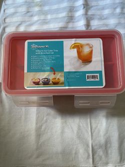 IceTopper Ice Cube Tray with 2 Attached Lids - Easy Release Ice Cube Molds 