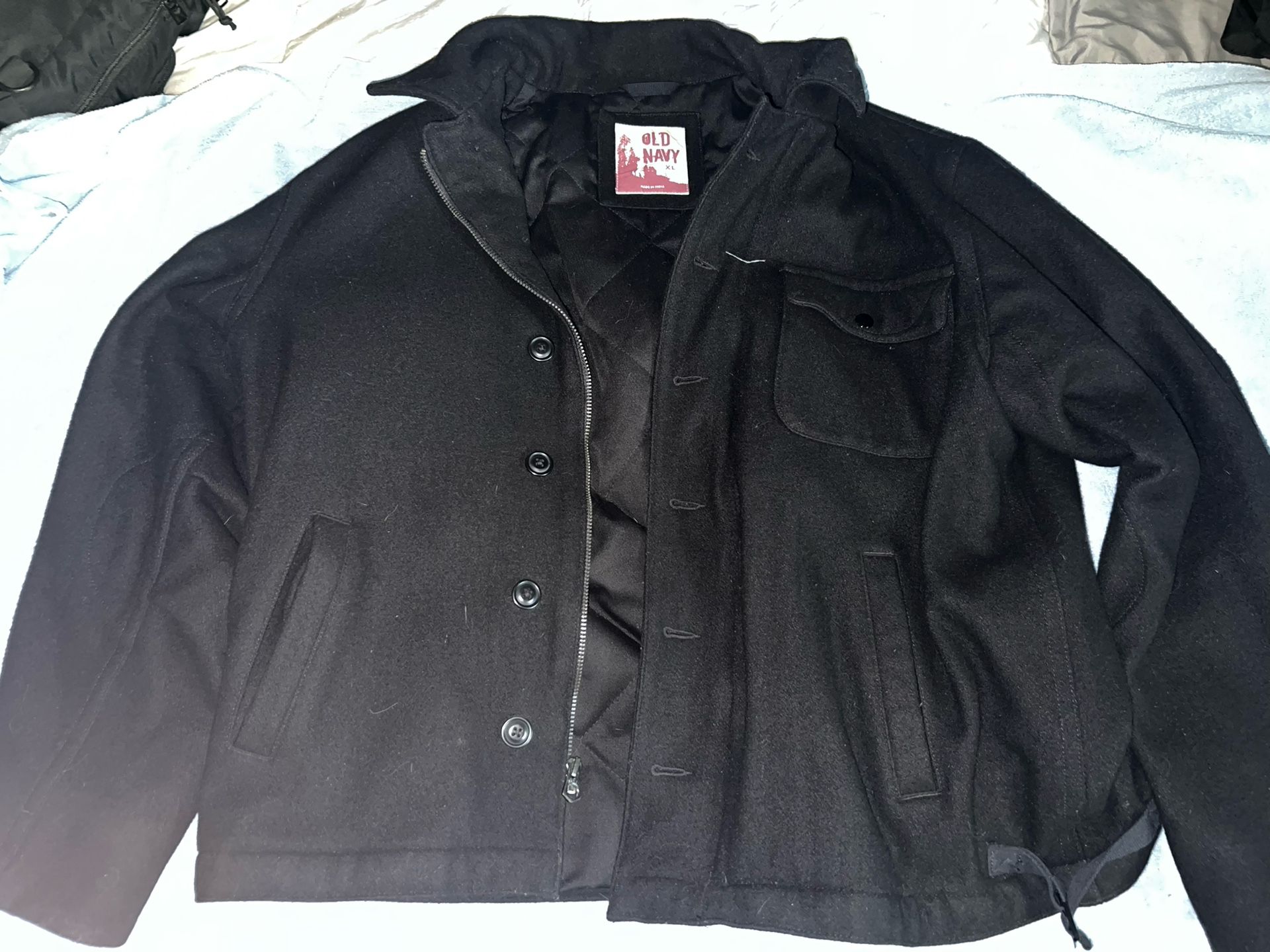 Old Navy Black Wool Peacoat
