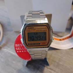 Casio Alarm Chrono Stainless Steel Watch New 