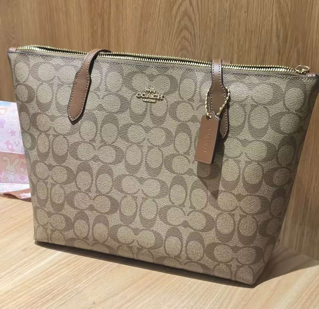 Zip Top Tote shoulder bag brown old flowers