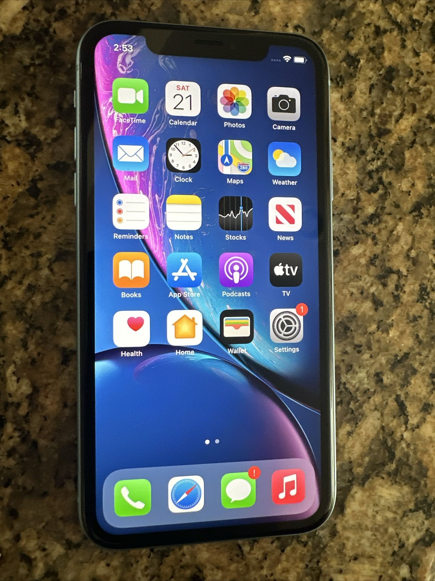 Apple iPhone XR - 64GB - Blue AT&T cricket A1984 (CDMA + GSM) iOS 14.6 OS 14