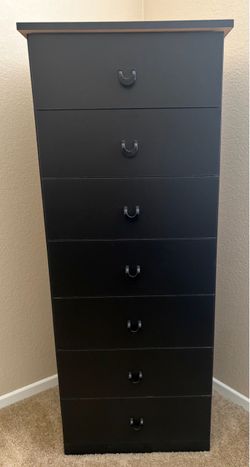 Black 7-Drawer Tall Chest / Lingerie Dresser