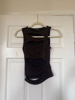 White fox dark brown sparkly set