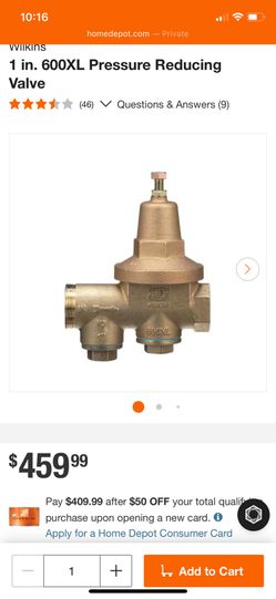 1” Water 600XL Pressure Commercial Reducing Valve 