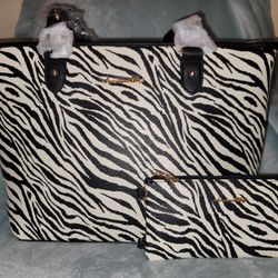 Zebra Print Purse with Wallet 