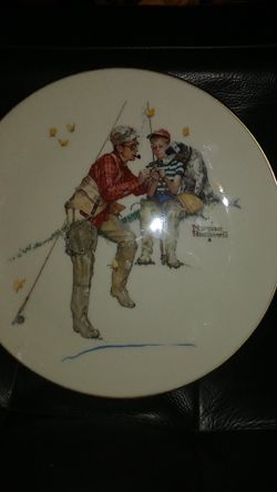 Norman Rockwell Summer Trout Dinner Plate