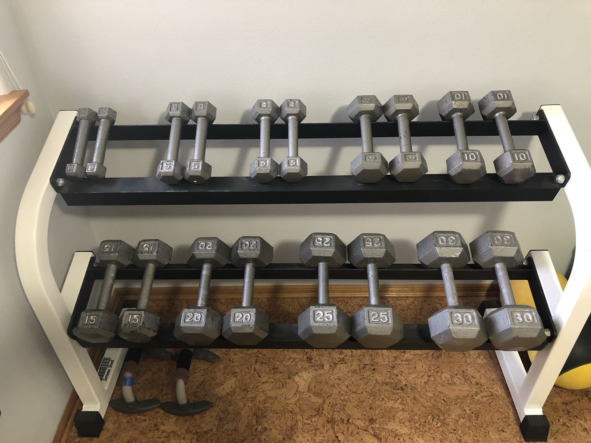 Dumbbell weights and weight rack