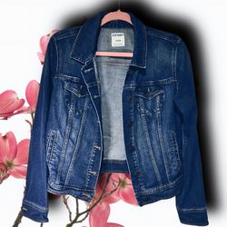Old Navy Medium Blue Denim Jacket Women’s Casual Jean Outerwear