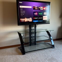 3 Tier Glass TV Stand With 46’’ TV