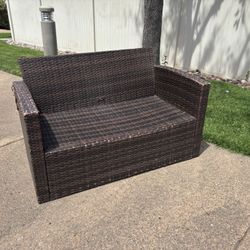 2-Seat Patio Furniture with Glass Table