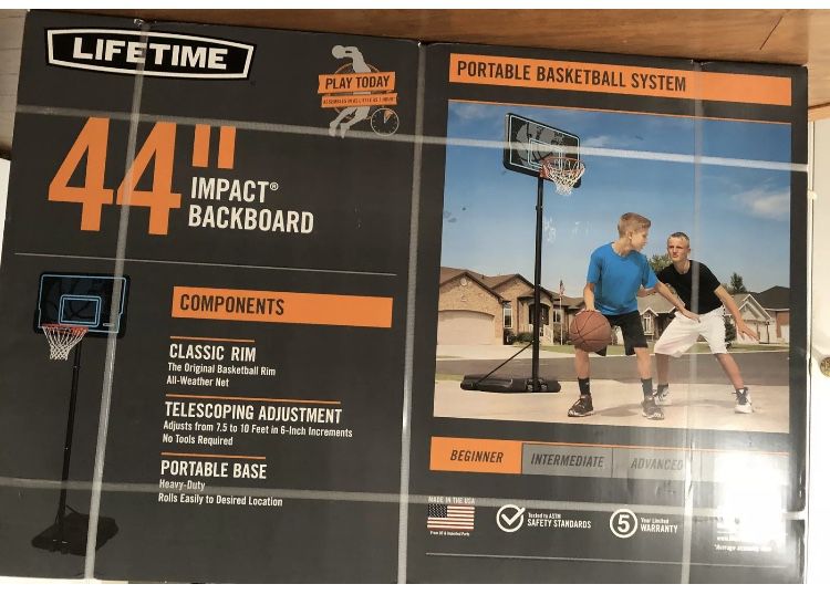 Lifetime 44" Impact Adjustable Portable Basketball Hoop,