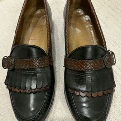 ALLEN EDMONDS "Monterey" Black Brown Leather Men's Moccasin Shoes Size 9 D