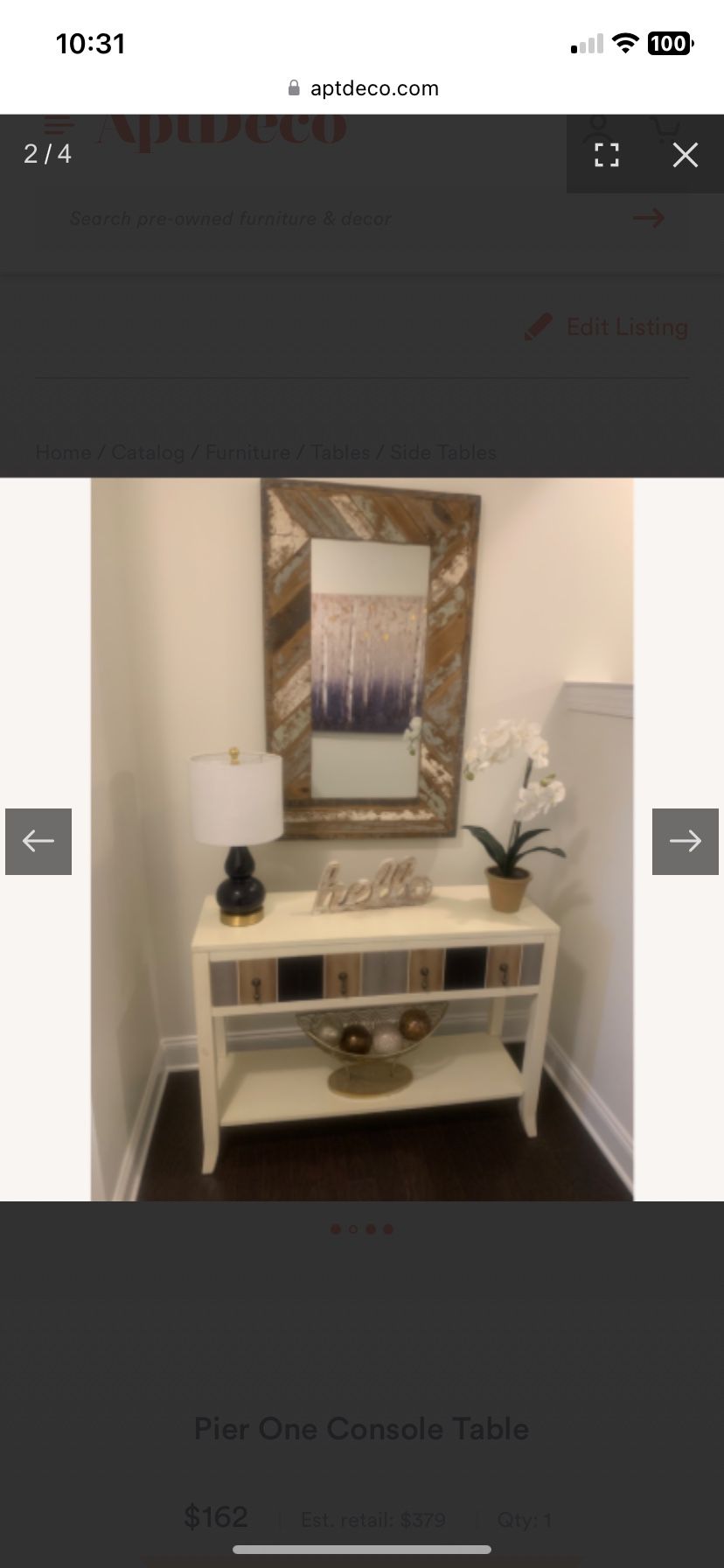 Pier One Console Table And Mirror (both Or Individually)