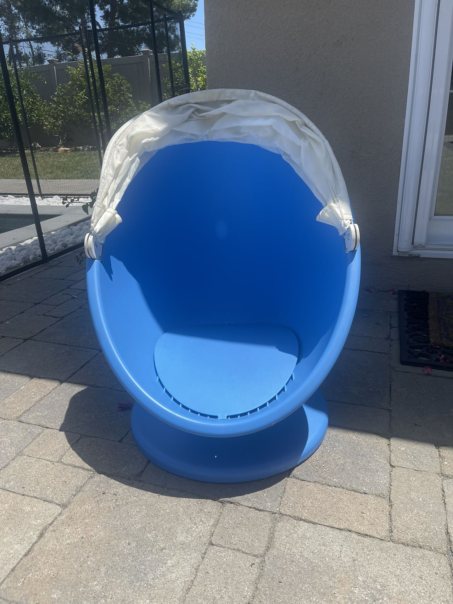 IKEA PS LÖMSK Child Swivel Pod Chair With Canopy (Blue)