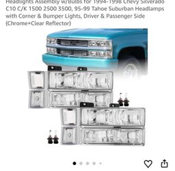Chevy Silverado Headlight Assembly Set with Bulbs