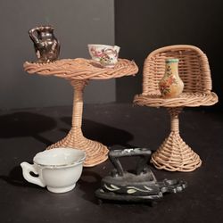 VTG Mini Dollhouse Stoneware /Lusterware /Cast Iron