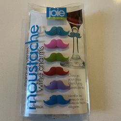 Joie 6pc Mustache Wine Glass Charms
