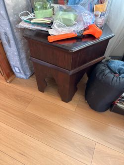 Dark Wood Nightstand End Table