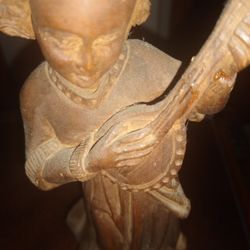 Estate Piece Beautiful Antique Carved Wood Statue 