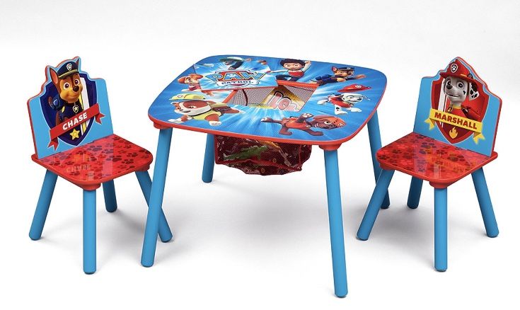 Paw patrol table and 2 chair