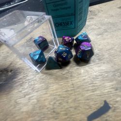 Chessex Gemini Purple-Teal-Gold Dice