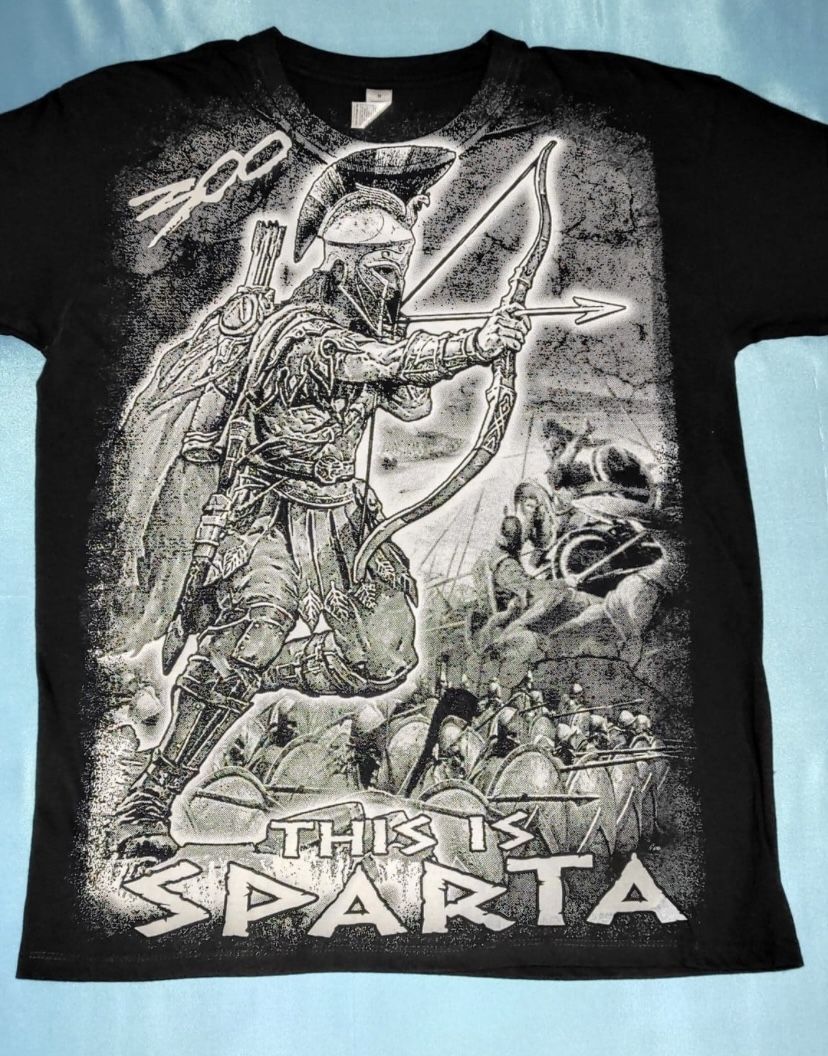 Unisex Made In Greece Greek Spartan Warrior 300 Size XL T-Shirt Imported From Greece