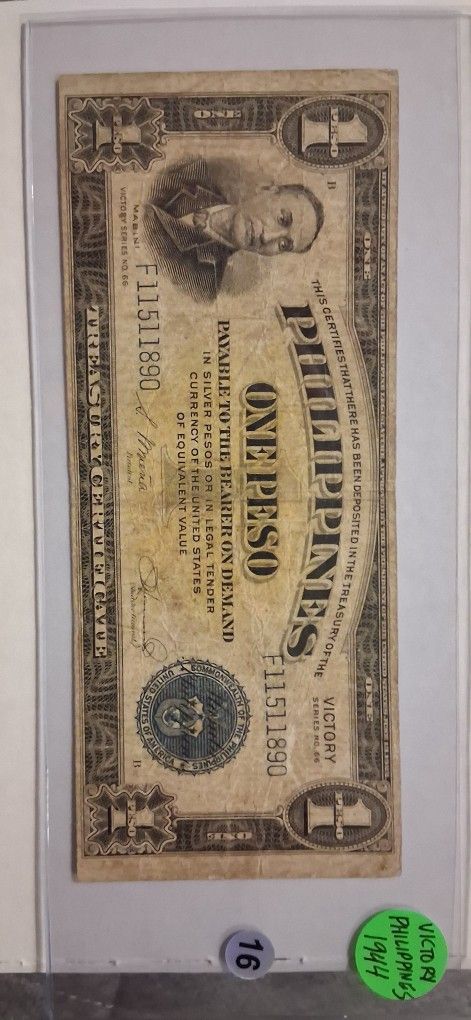 $1 Silver Certificate Peso