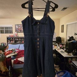 Brand New Denim Overall Dress