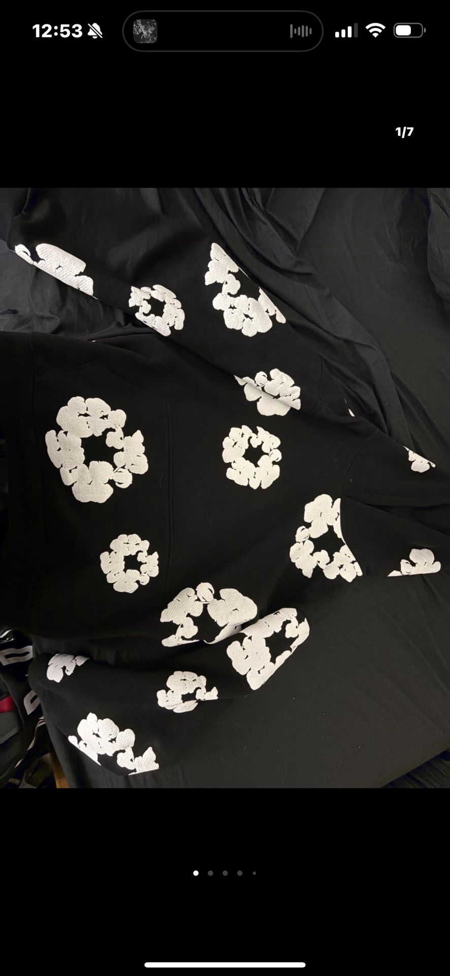 Black and white denim tears hoodie