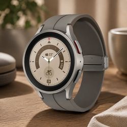 Samsung Galaxy Watch5 Pro Titanium Smartwatch with Sapphire Crystal Display, 45mm, GPS, Bluetooth, Gray (SM-R920NZTALTA)