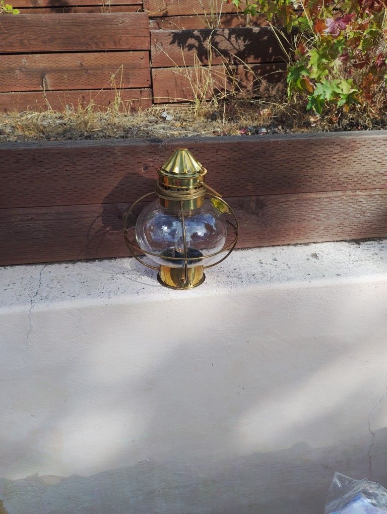 Old Hanging Brass Lamp