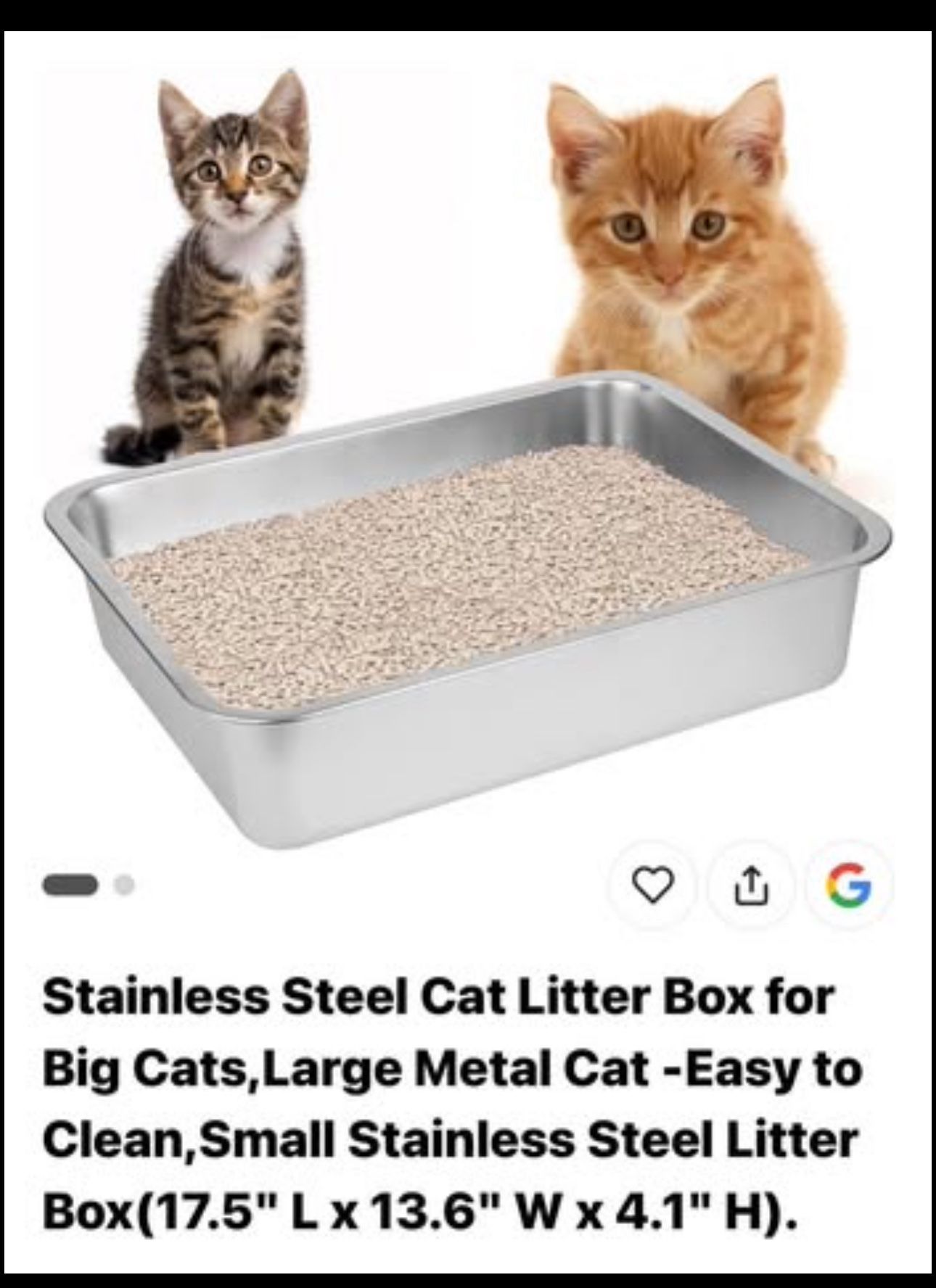 Small Stainless Steel Cat Litter Box