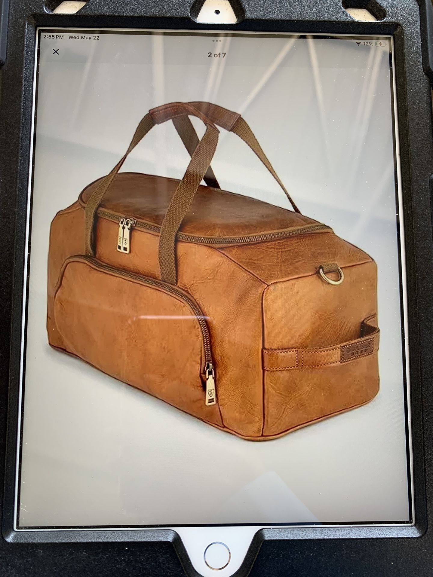 Berliner Bags Leather Duffle Bag Denver M for Travel or the Gym, Overnight Bag for Men and Women - Brown @A12