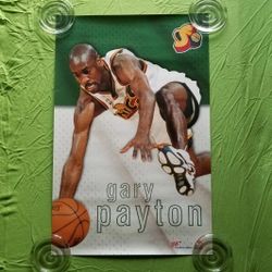 Gary Payton Poster 26"x17" Seattle Sonics SuperSonics NBA Basketball 