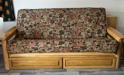 Futon Couch with Drawers