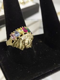 Gold Indian Head Stone Ring