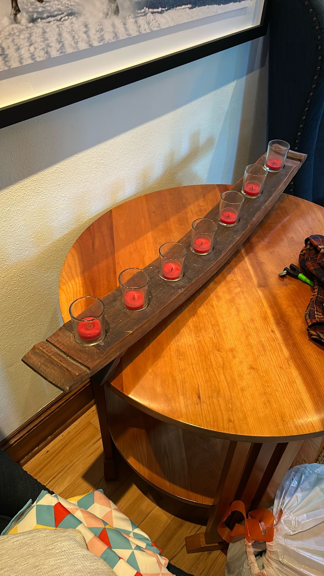 Wine Barrel Candle Holder