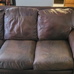 Brown Leather Couch