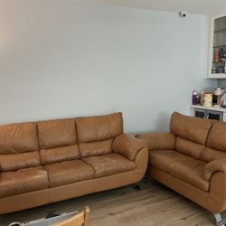Leather Sofa & Love Seat
