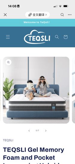 TEQSLI Gel Memory Foam and Pocket Hybrid Mattress full size