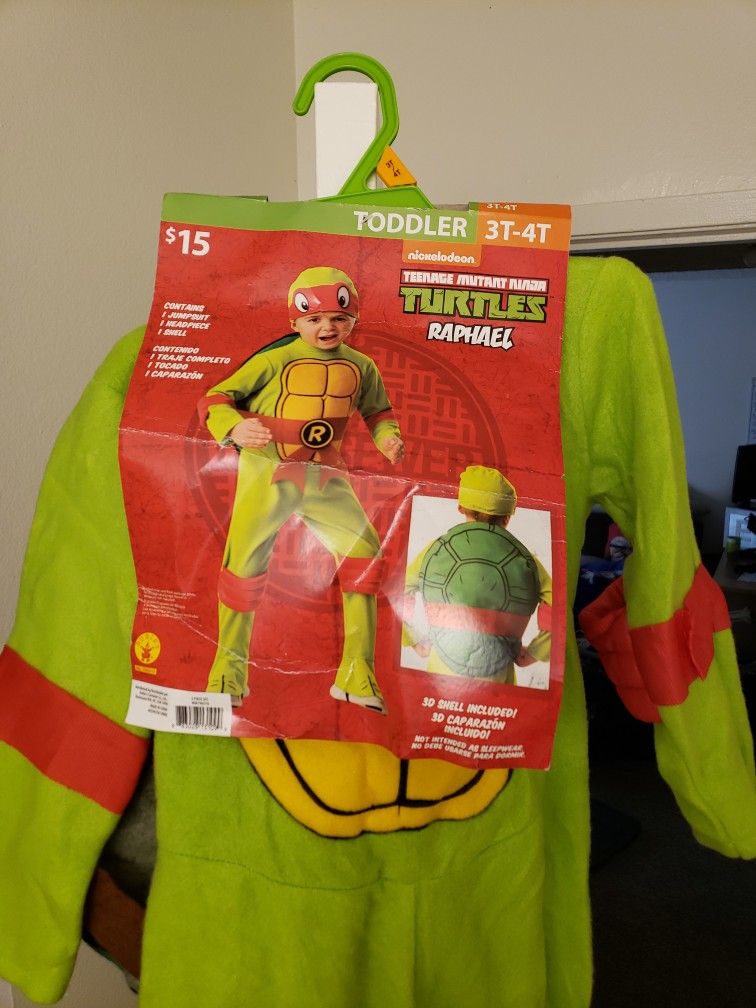 3T 4T Raphael Teenage Mutant Ninja Turtles Costume Kid Toddler