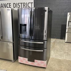 Samsung black stainless steel four-door French door refrigerator 1 W9 