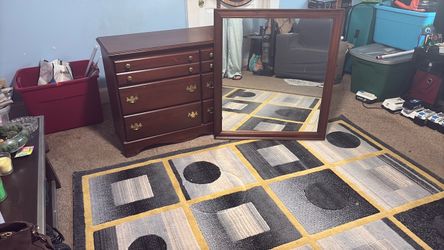 Wood Dresser with Mirror