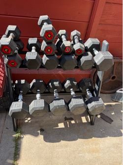 Dumbbell set with rack