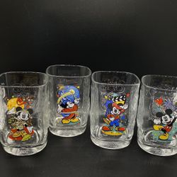Mickey Mouse Walt Disney World 2000 McDonald’s Glasses Set Of 4 New 