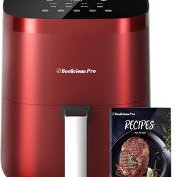Air Fryer, Beelicious 8-in-1 Smart Compact 4QT Air Fryers, Shake Reminder,450°F Digital Airfryer with Flavor-Lock Tech,Tempered Glass Display, Dishwas