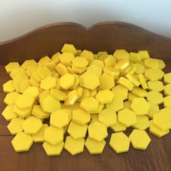 Large Lot of Yellow Hexagon Plastic Shapes - Educational Toys